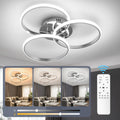 Eidisuny Modern Ceiling Light LED 48cm 45W Silver Dimmable 3000K To 6500K New