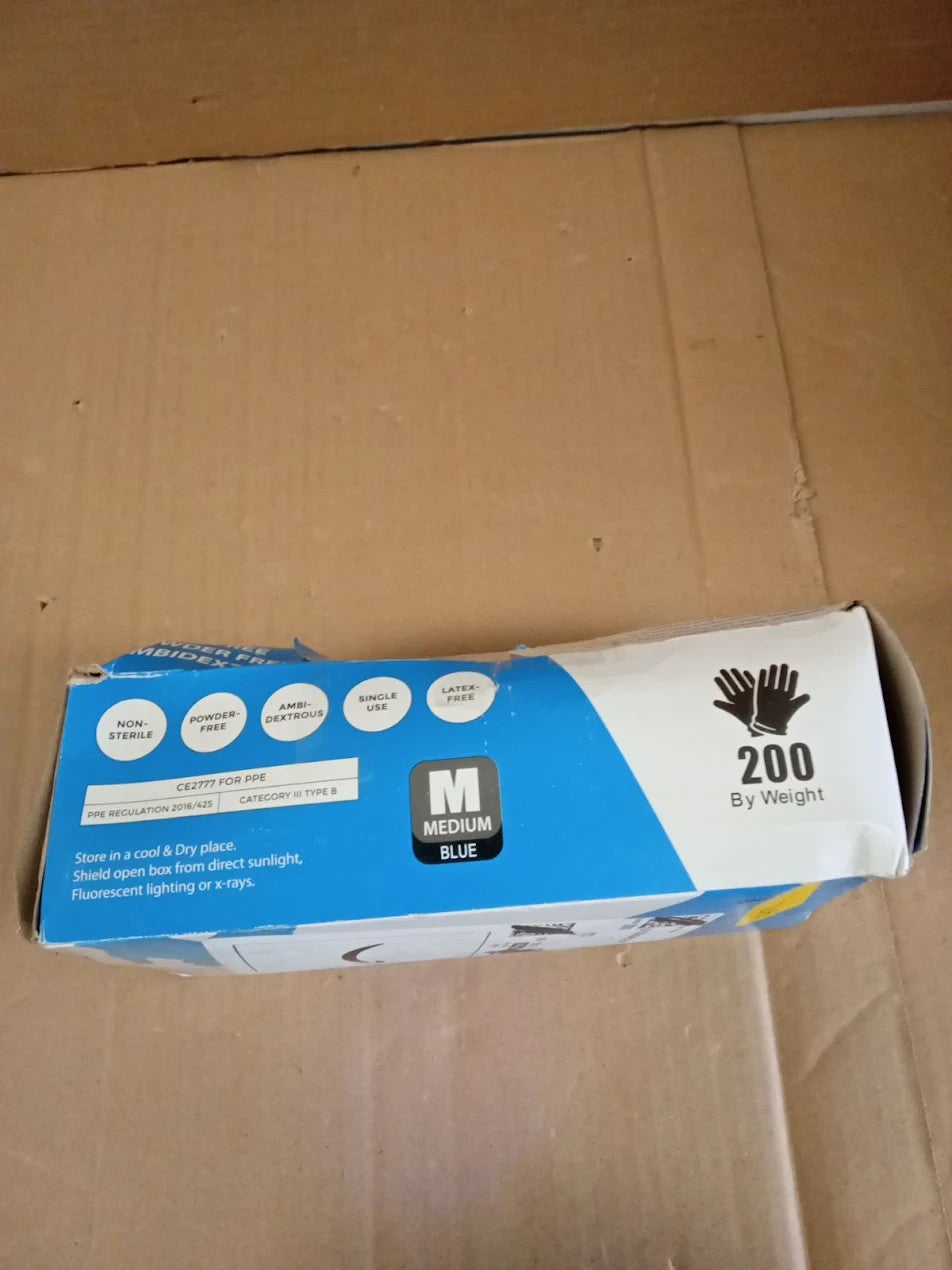 Surgicals Powder Free Nitrile Food Grade Hand Disposable Gloves Medium 200 Count