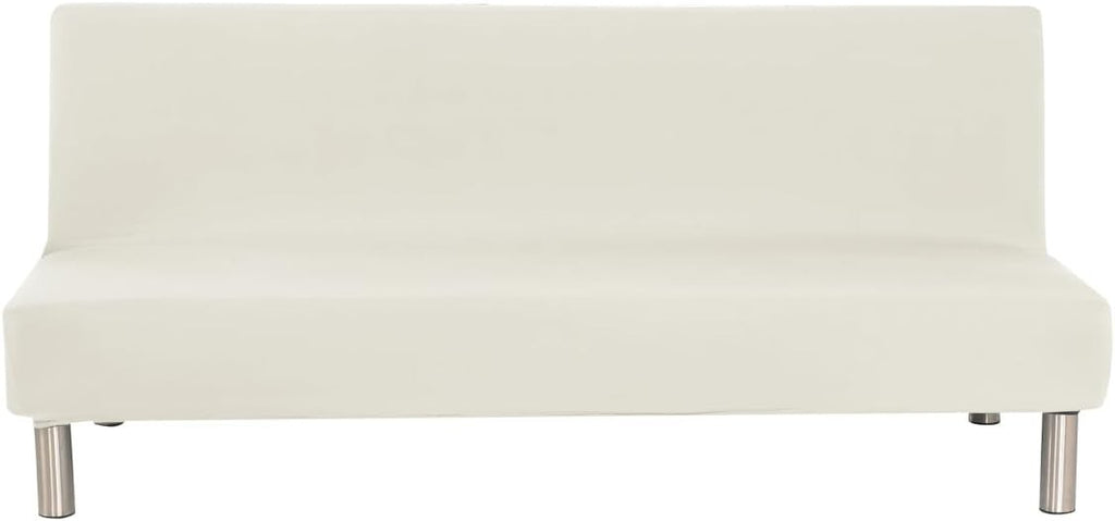 Solid Colour Armless Sofa Bed Cover Polyester Spandex Stretch Futon New