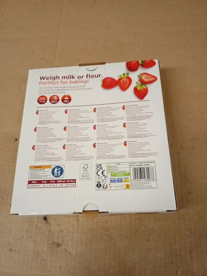 Salter Electronic Scale Steel Platform Black LCD Display 5kg Capacity