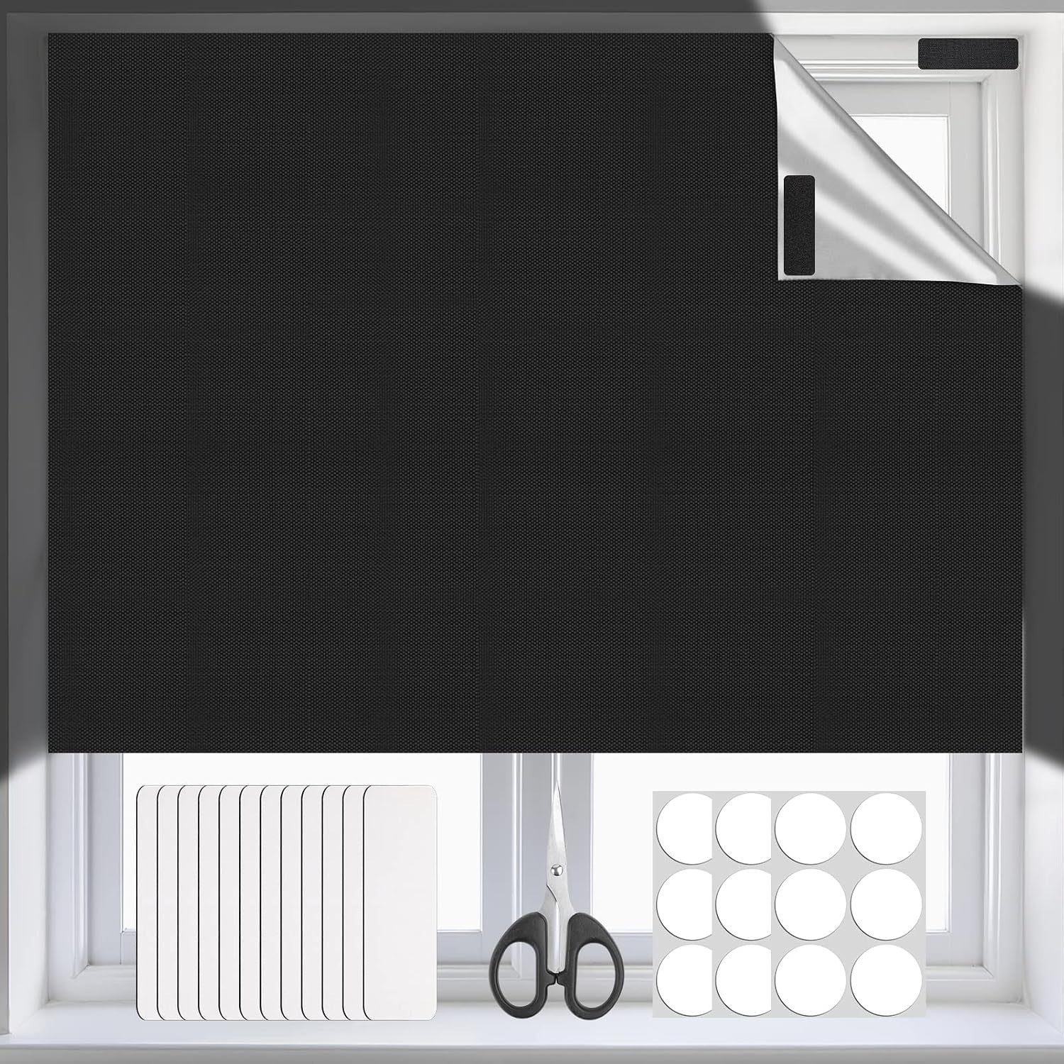 Portable Blackout Blinds 300x145cm 100% Material No Drill Stick On Window