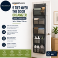 Amazon Basics 5 Tier Over The Door Organizer Large 16.3x138.4x37.8cm Grey