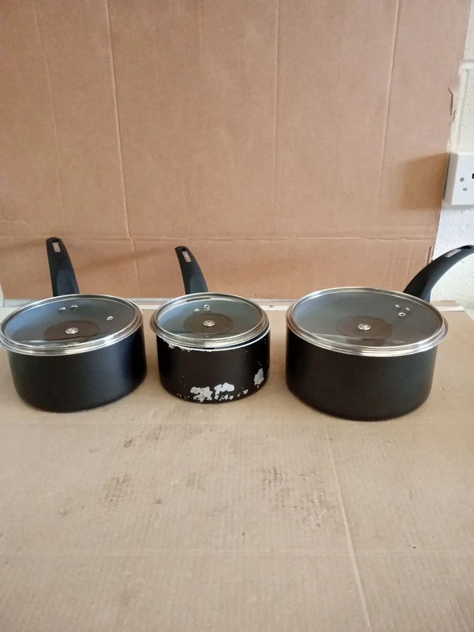 Tower T80302 Cerasure 3 Piece Saucepan Set Non Stick Coating Suitable All Hob
