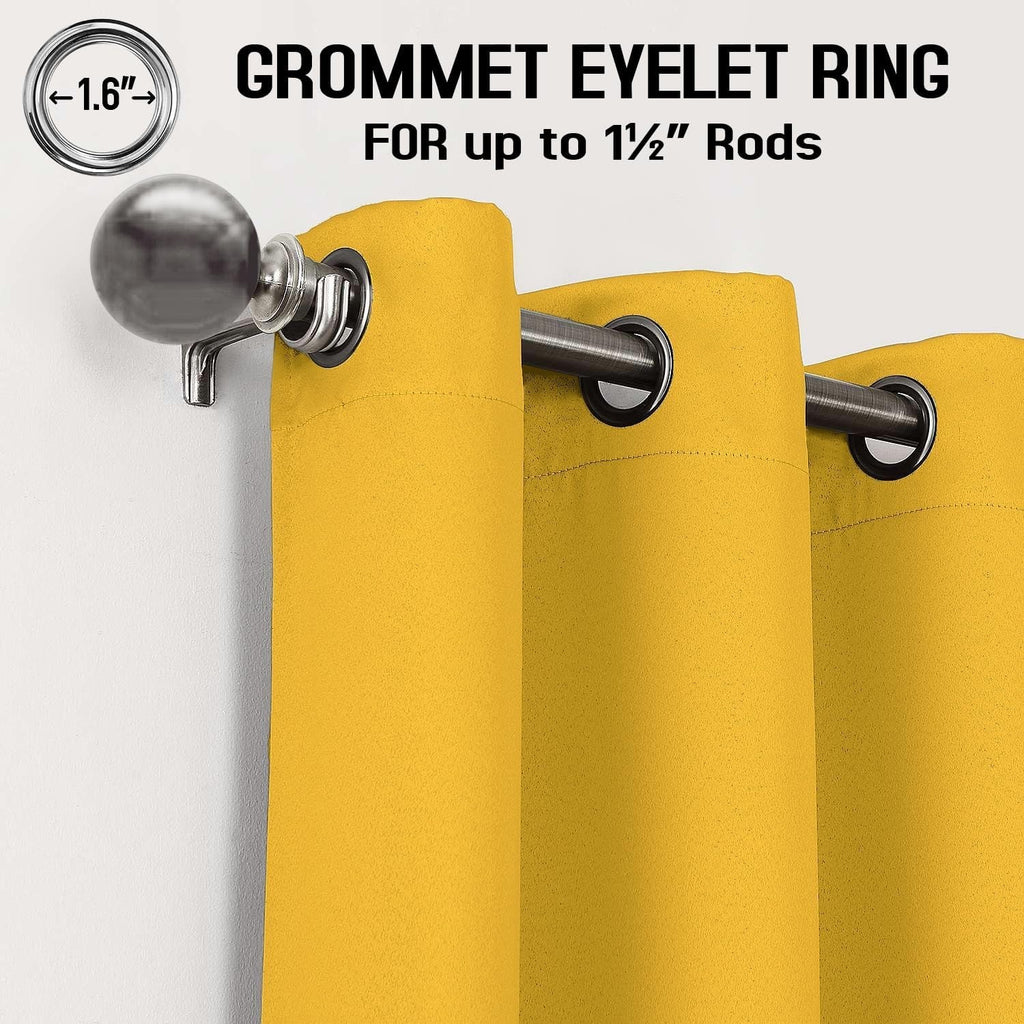 Rayyanlinen Blackout Thermal Eyelet Ring Top Pair Curtains 137.2x167.6cm New