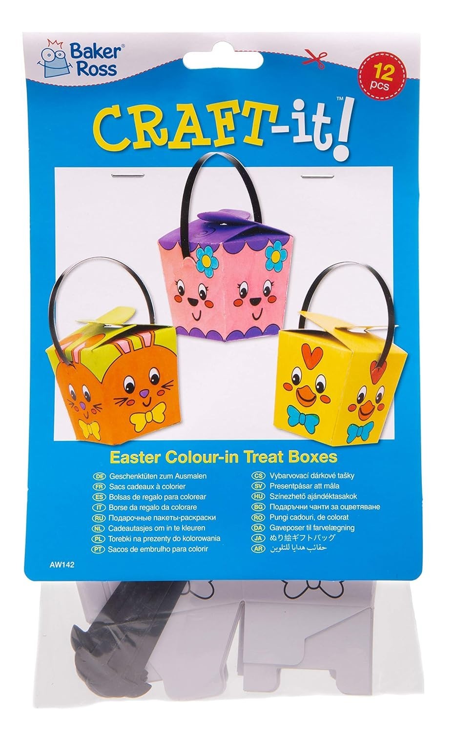 Baker Ross Easter Colour Treat Boxes Kids Craft Easter Egg Hunting AW142 New