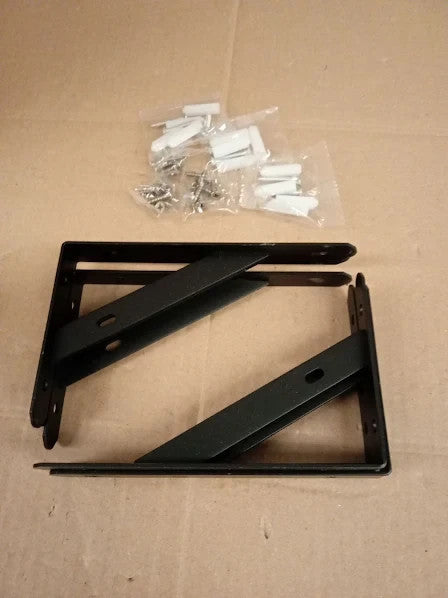 4 Pack Heavy Duty Alloy Steel Triangle Shelf Brackets Black Painted 6in New