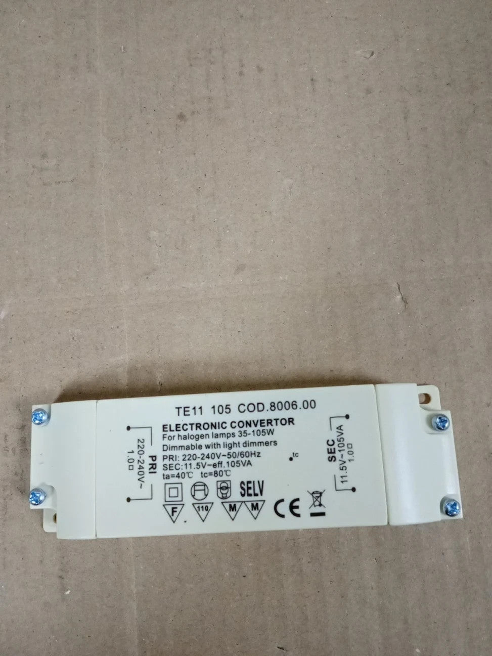 Transmedia Halogen Transformer 230/12V/35-105W Overload Protection Temperature