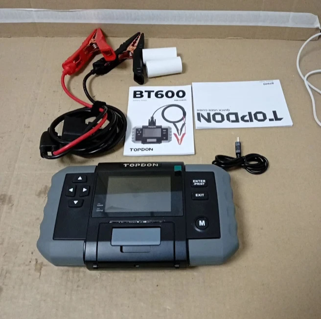 TOPDON BT600 12V 24V Battery Tester 100-2000 CCA Printer Color Screen Design