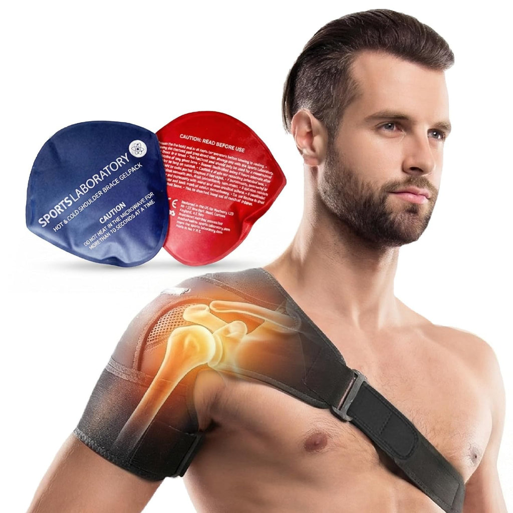 Sports Laboratory Shoulder Support Unisex Brace Hot Cold Gel Medium New