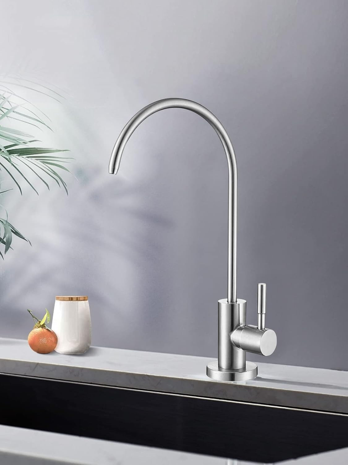 Drinking Water Tap Kitchen Sink Lead Free RO Filter Brushed Nickel Stainless New