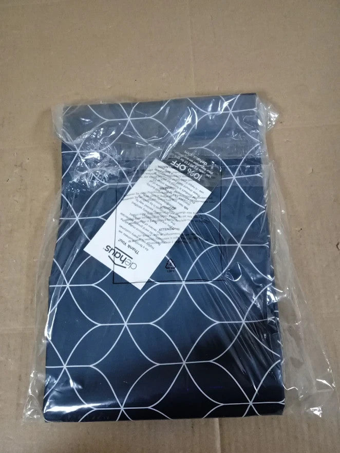 Dehaus Wipe Clean PVC Tablecloth Navy Geo Flow Vinyl Table Cover 200x140cm
