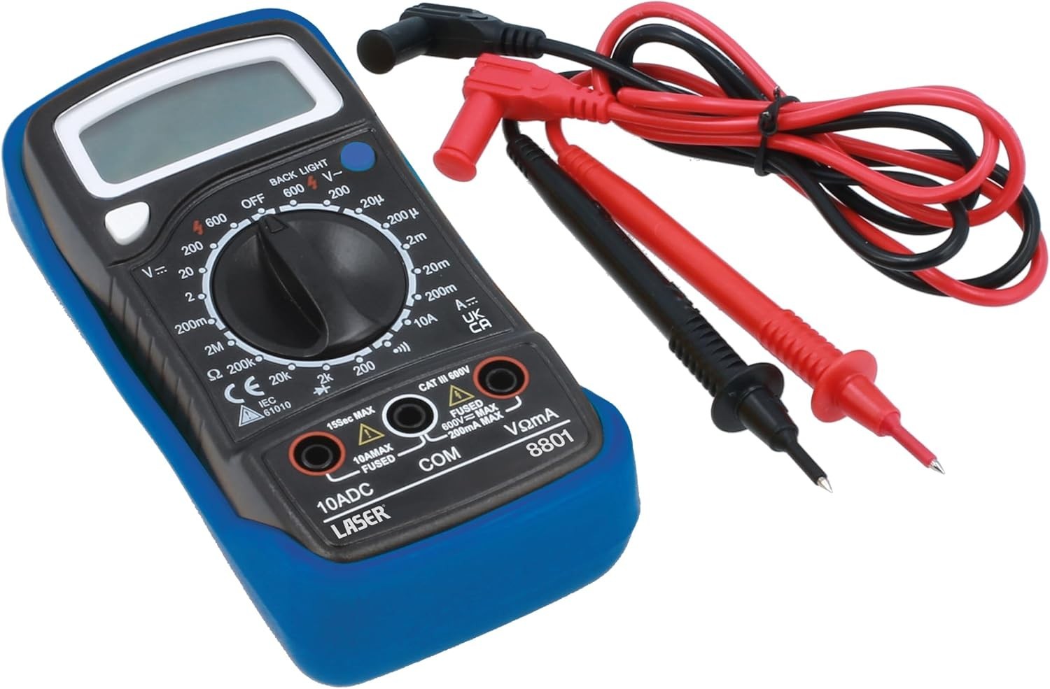 Laser 8801 Digital Multimeter CAT III 600V Data Hold Function New