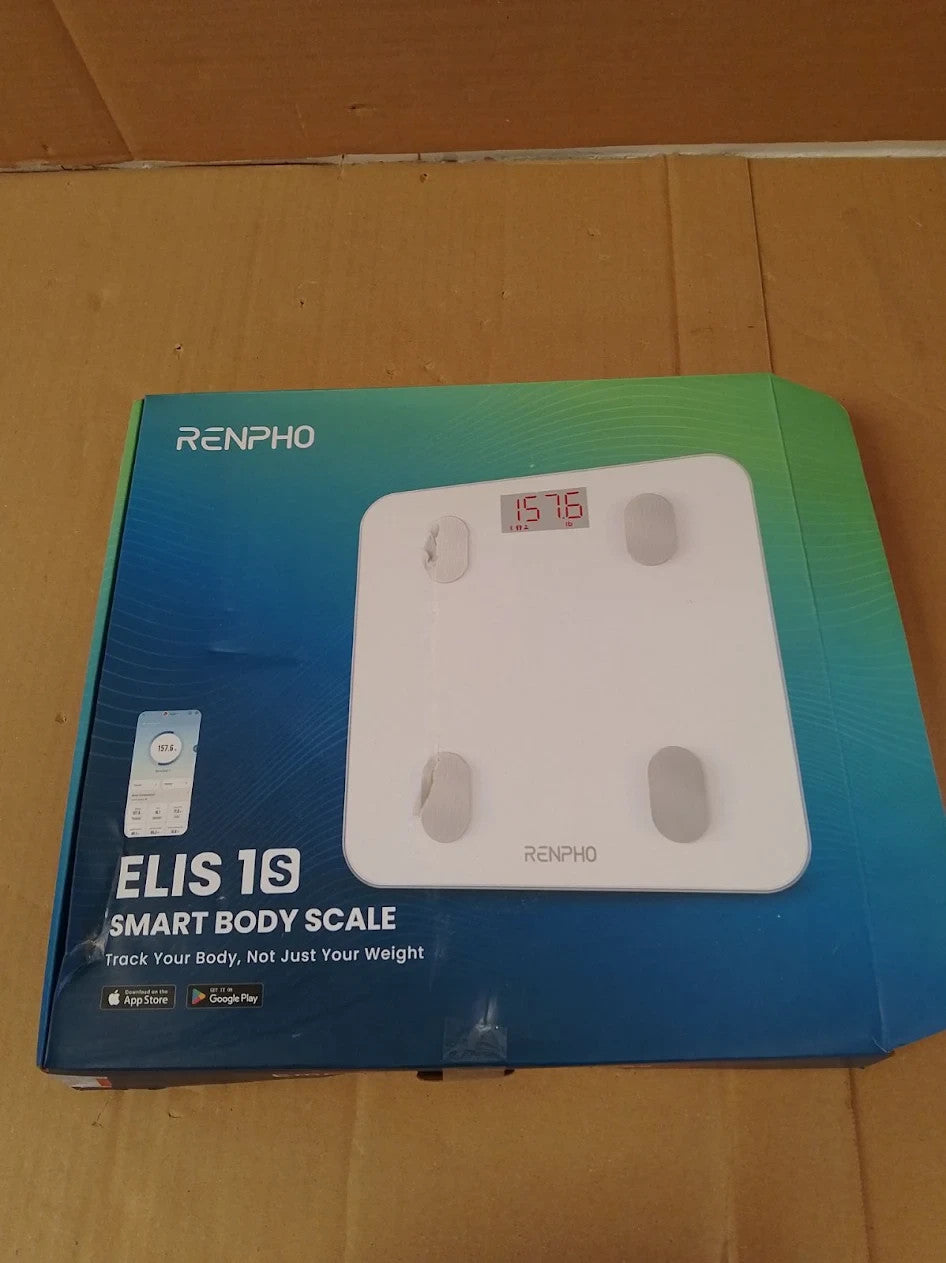 Renpho Smart Bathroom Scales White 26x26x2.5cm Max Capacity 180kg Glass Platform