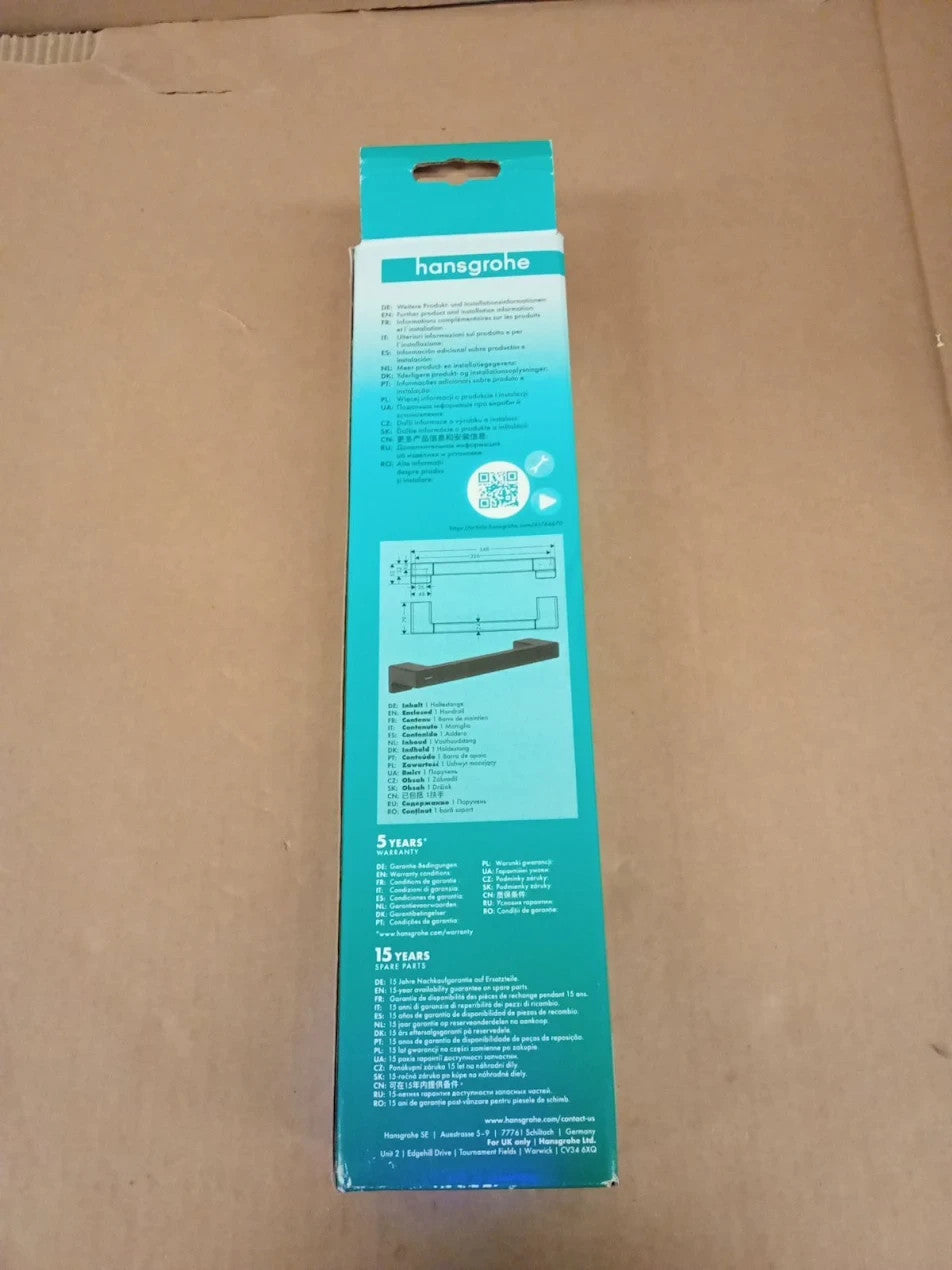 Hansgrohe AddStoris Grab Bar Matt Black 41744670 348mm New