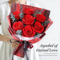 Forever Bouquet Of Flowers Delivery 7 Real Red Roses Eternal Birthday Gifts New
