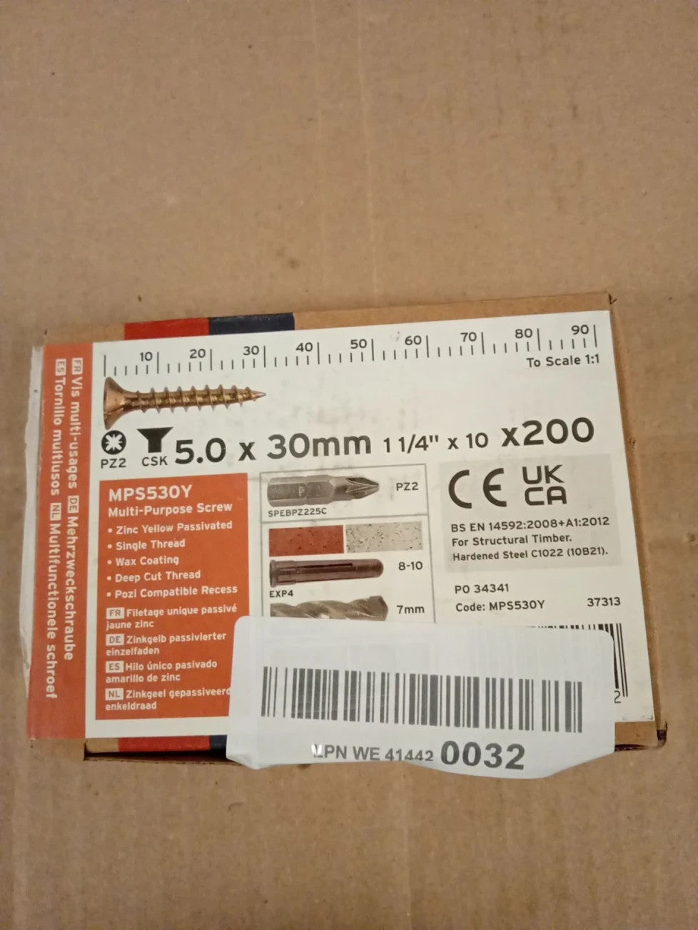 ForgeFix Multi Purpose Single Thread Screws 5.0x30mm Zinc Yellow Passivate New