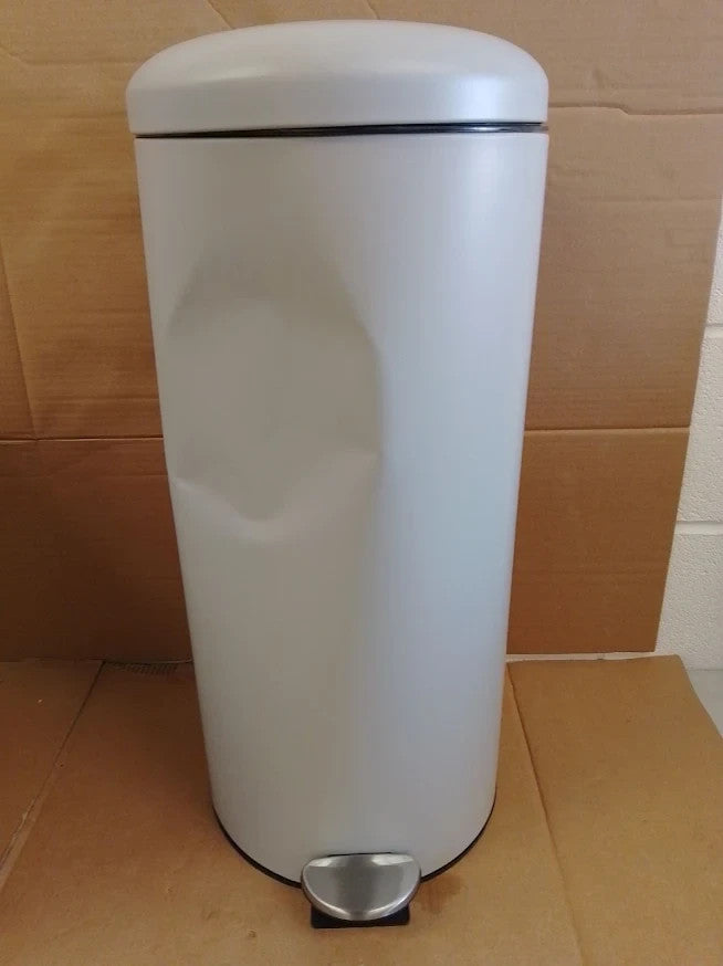 Habitat 30 Litre Round Kitchen Pedal Bin Matt Grey Waste Quality Design Durable
