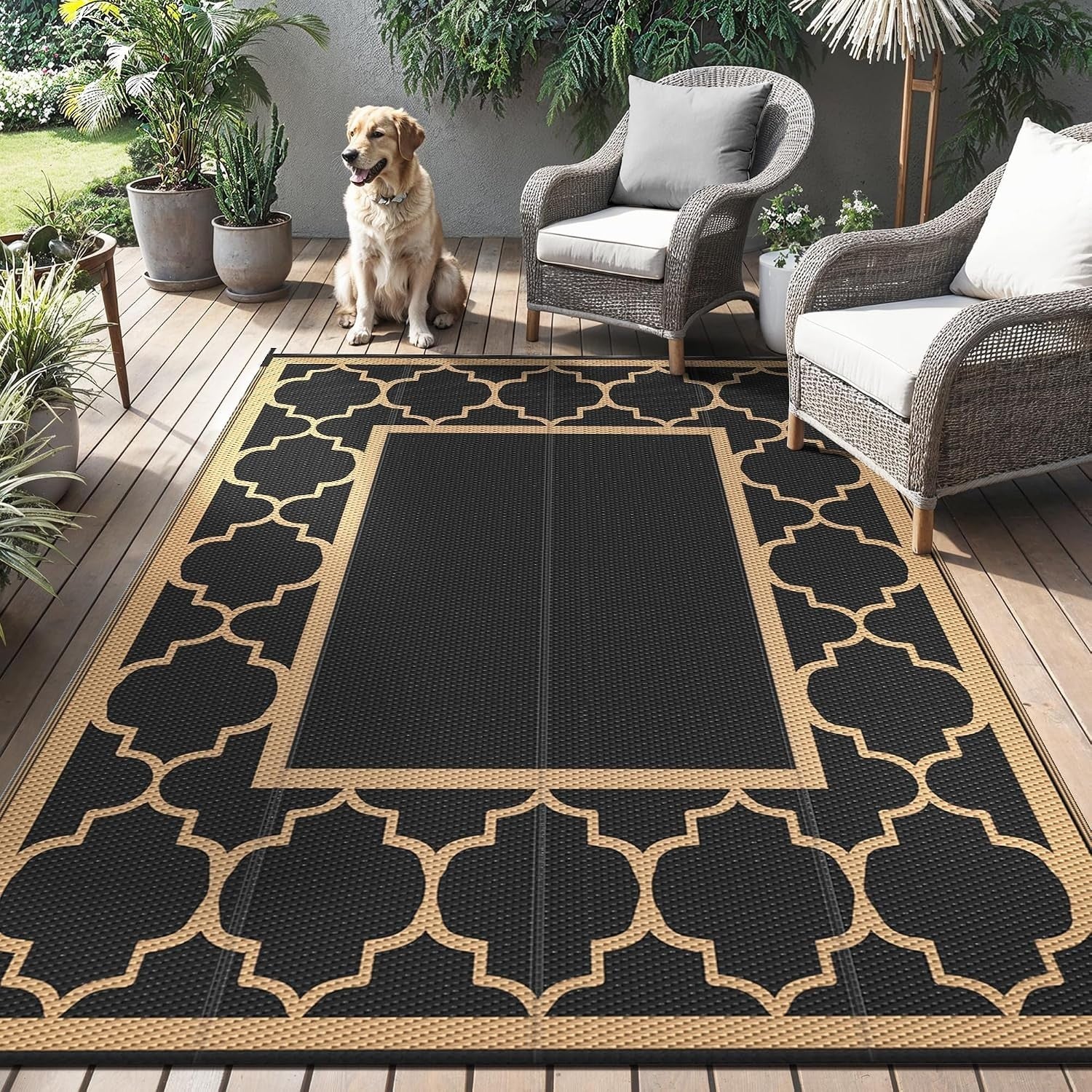 Genimo Outdoor Rug 150x240cm Garden Waterproof Reversible Plastic Carpet New