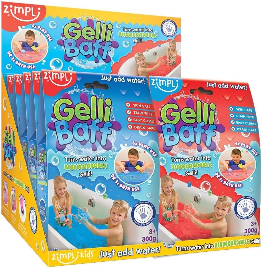 Zimpli Gelli Baff Bundle Pack Blue Red Magically Tuns Water Thick 3+ New