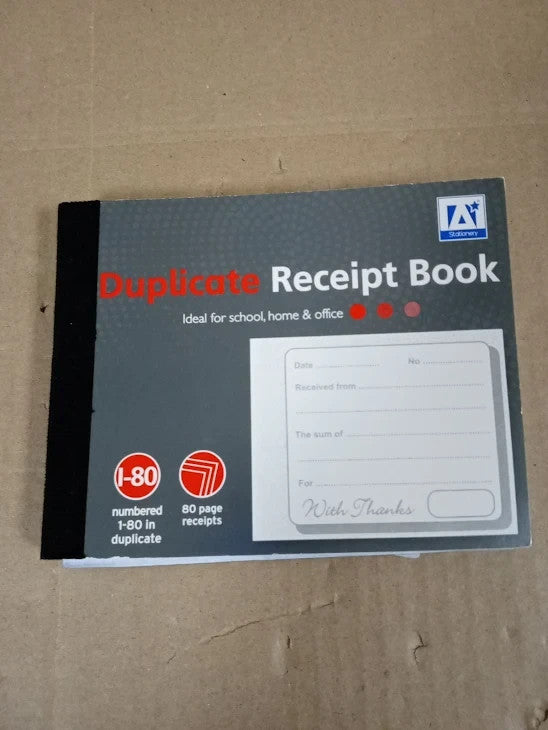 1-80 Pages Numbered Duplicate Receipt Book Half Size Business Home Office New