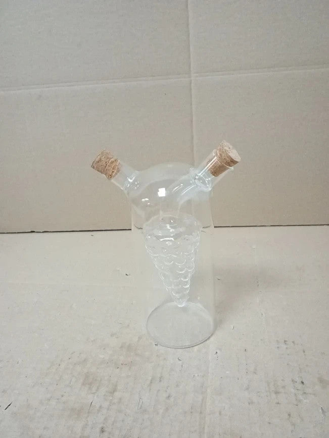 KitchenCraft World Flavours Oil Vinegar Dispenser Glass 2 In 1 Bottle Clear