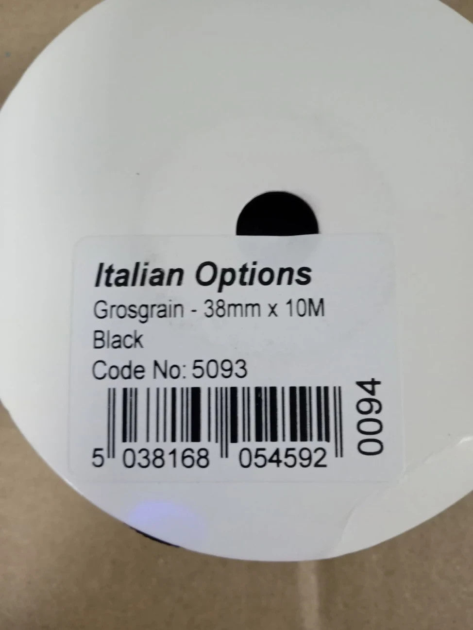 Italian Options Grosgrain Ribbon 38x10mm Strong Plain Black Ribbon Bows New