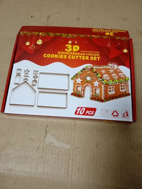 3D Christmas Gingerbread House Cookie Cutters Fantasy Day Stainless Steel