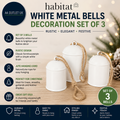 Habitat White Metal Bells Decoration Set Of 3