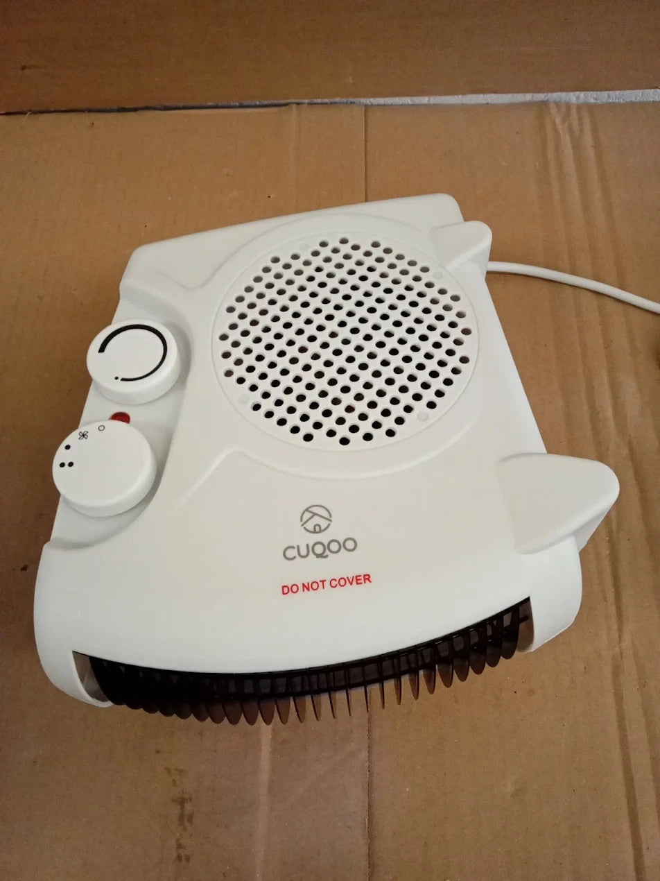 CUQOO Powerful 2KW Fan Heater 2 Heat Settings & Cool Function Upright Electric