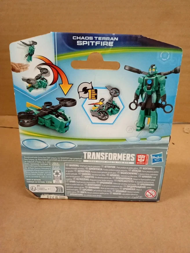 Transformers EarthSpark 1 Step Flip Changer Chaos Terran Spitfire Figure Design