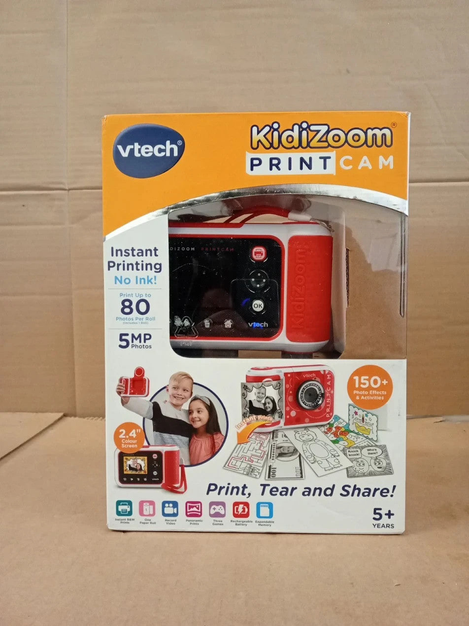 VTech KidiZoom PrintCam Red Digital Instant Camera Children Built In Age 5+