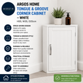 Argos Home Tongue Groove Corner Cabinet White 55x35x25cm