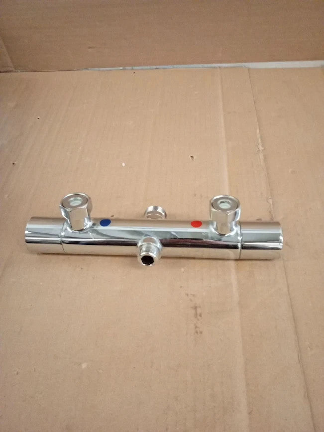 Enki Dune T33 Chrome Thermostatic Shower Mixer Bar Valve Two Outlets New
