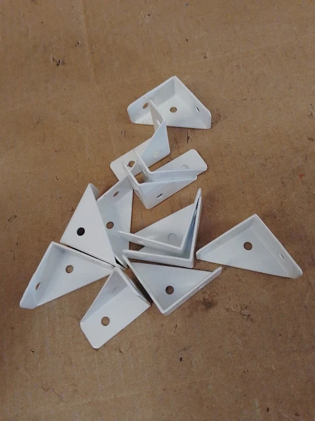 12pc Triangle Corner Brackets Angle Support Furniture Fastening White