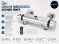 Uten Chrome Thermostatic Shower Mixer Wall Mounted Valve Anti Scald Tap Silver