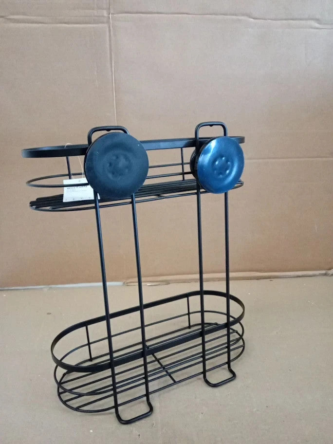 Argos Home Suction Cup Wire 2 Tier Shower Caddy Made Of Steel Black New