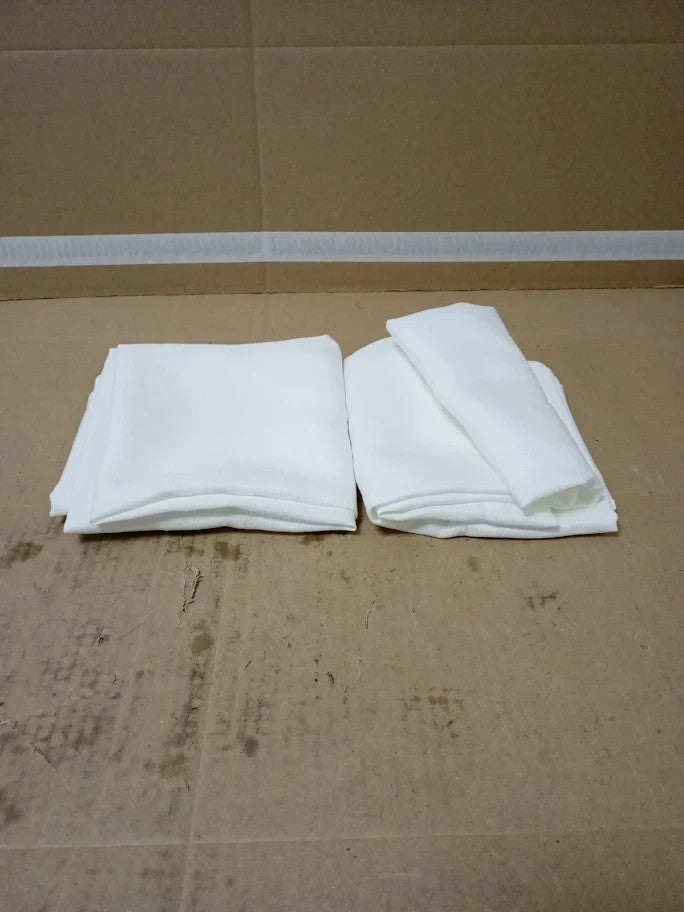 Topick Linen Look White Kitchen Curtains 26x24in Drop Light Filtering New