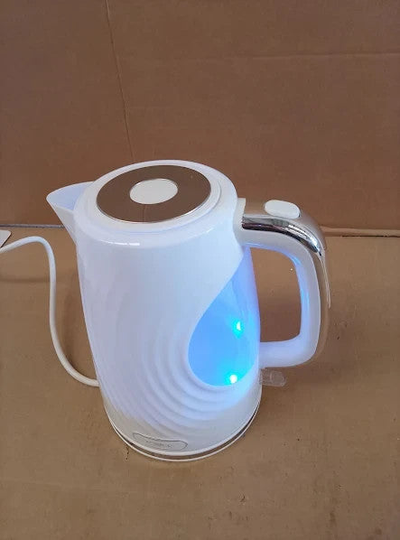 Tower T10083WHT Sonar Textured Kettle Large Window Blue Light 3000W 1.7L White