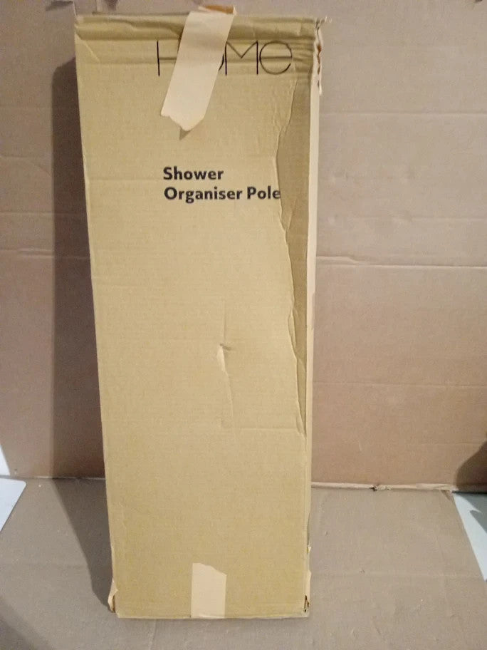 Argos Home Shower Organiser Pole Made Of Steel 4 Shelves Chrome New