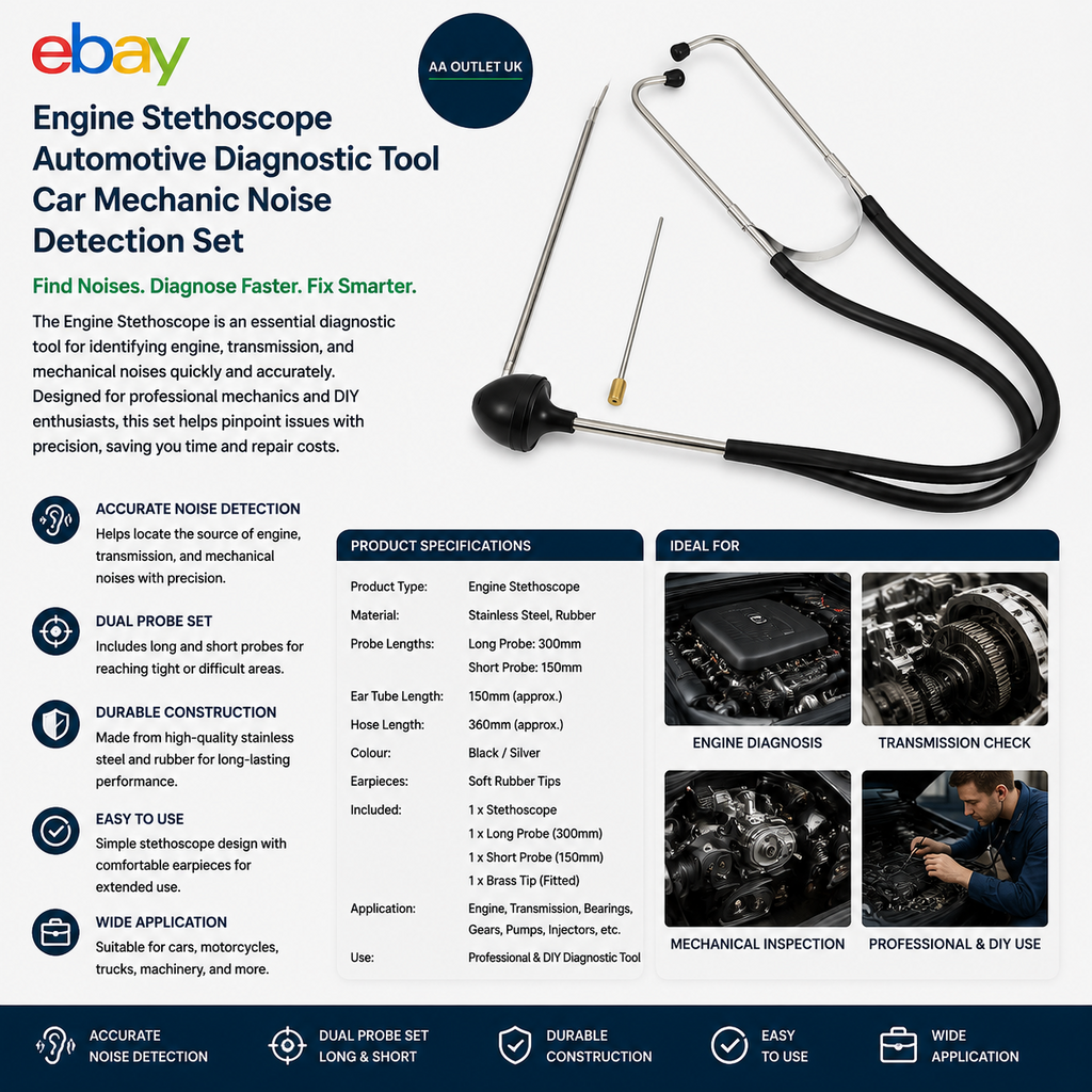 Engine Stethoscope Automotive Diagnostic Tool Car Mechanic Noise Detection Set