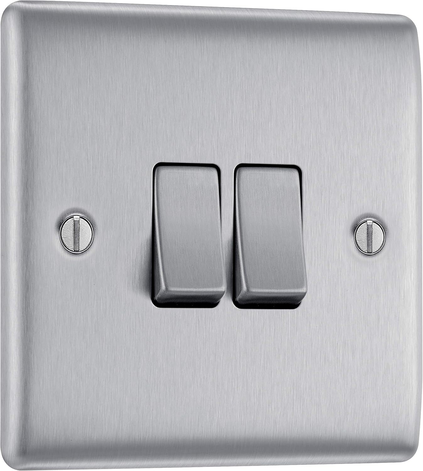 BG Electrical Double Wall Light Switch 2 Way Raised Slim Profile NBS42 New