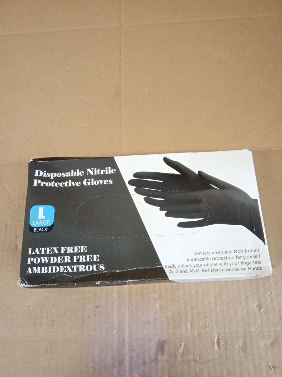 Praima Black Nitrile Disposable Gloves Latex Powder Free 100 Pack Large New