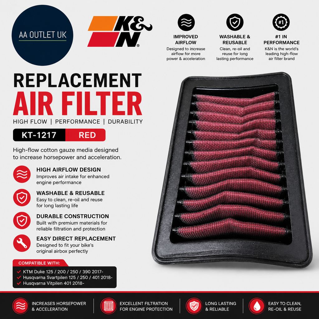 K&N Replacement Air Filter KTM Duke 125 200 250 390 2017 Husqvarna Svartpilen