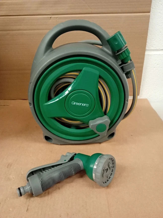 14M Garden Hose Reel Set Portable Retractable Hose 8 Spray Modes Durable New