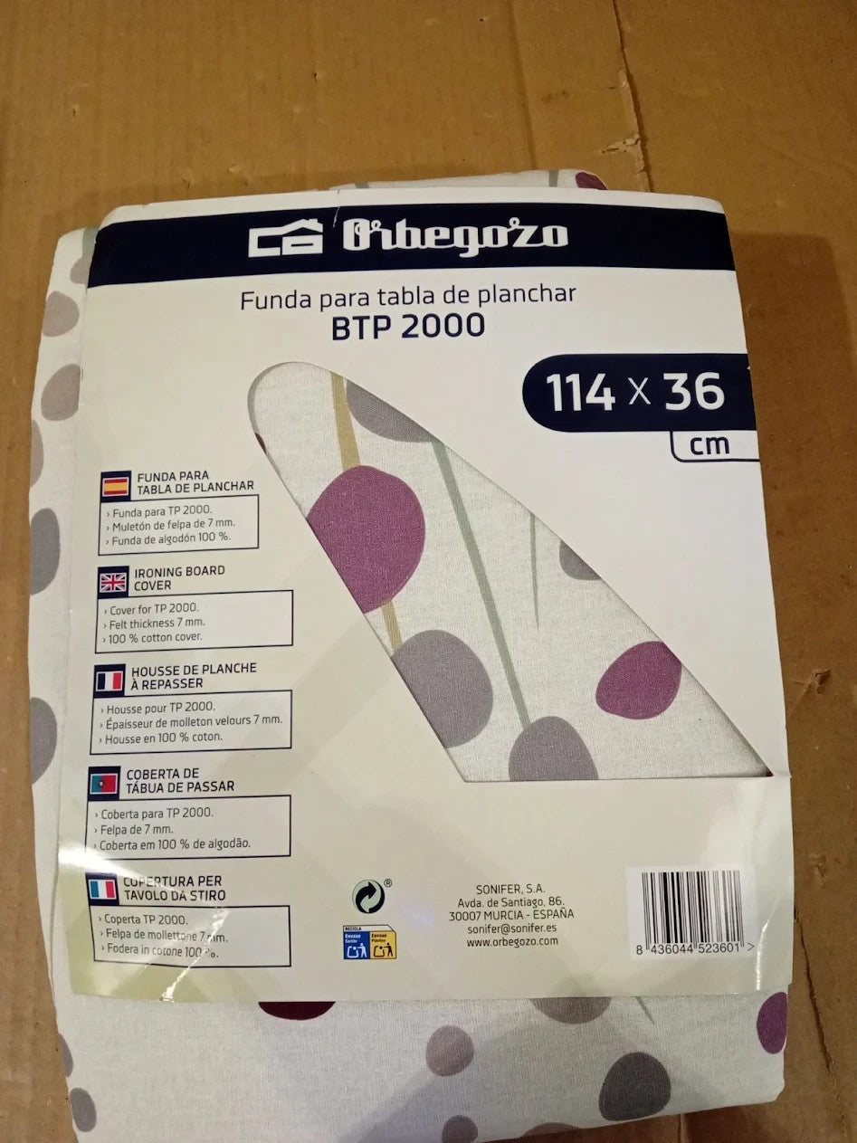 Orbegozo BTP 2000 Ironing Board Cover 100% Cotton Multicoloured 114x36cm