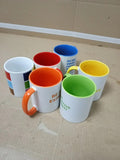 Rainbow Coffee Mugs 350ml Stoneware 6pc