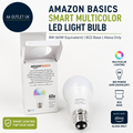 Amazon Basics Smart Multicolor LED Light Bulb B22 Base 8w Works Alexa New
