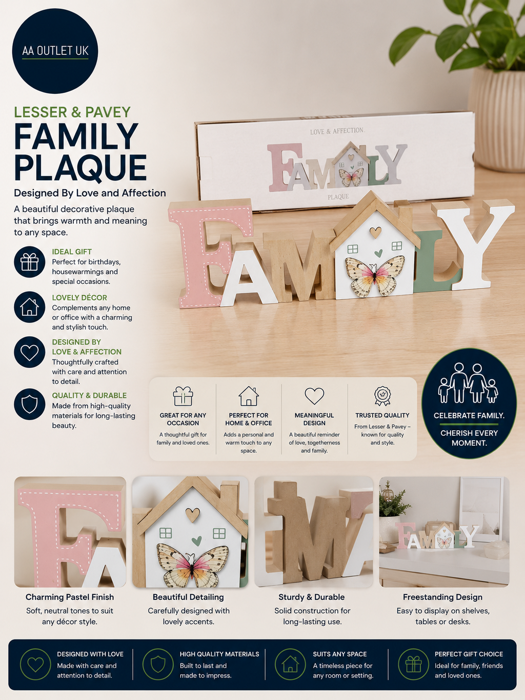 Lesser & Pavey Family Plaque Gift Decor Ideal Signs Plaque Birthday Unisex