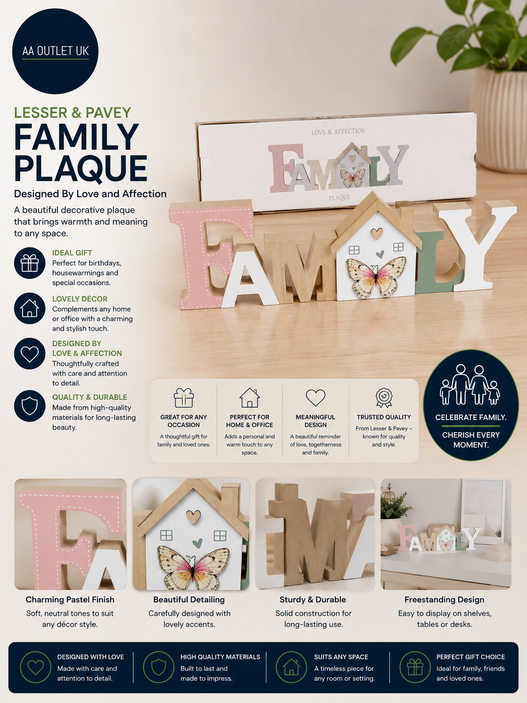 Lesser & Pavey Family Plaque Gift Decor Ideal Signs Plaque Birthday Unisex
