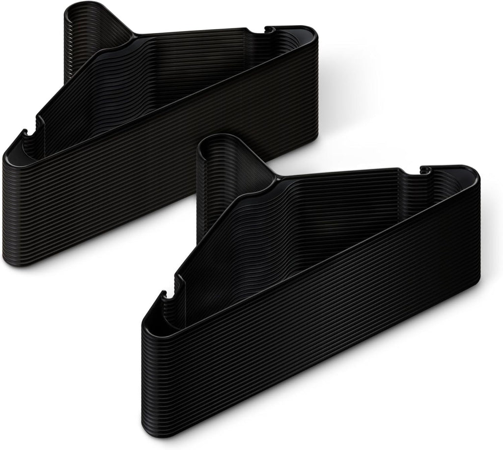 Amazon Basics Plastic Clothes Hangers Adult Size Black New